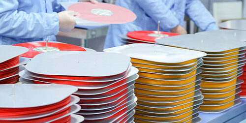 vinyl records production line