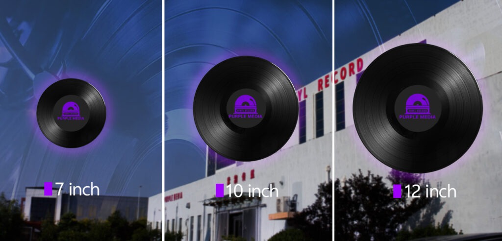 vinyl record size 7 inch 10 inch 12 inch